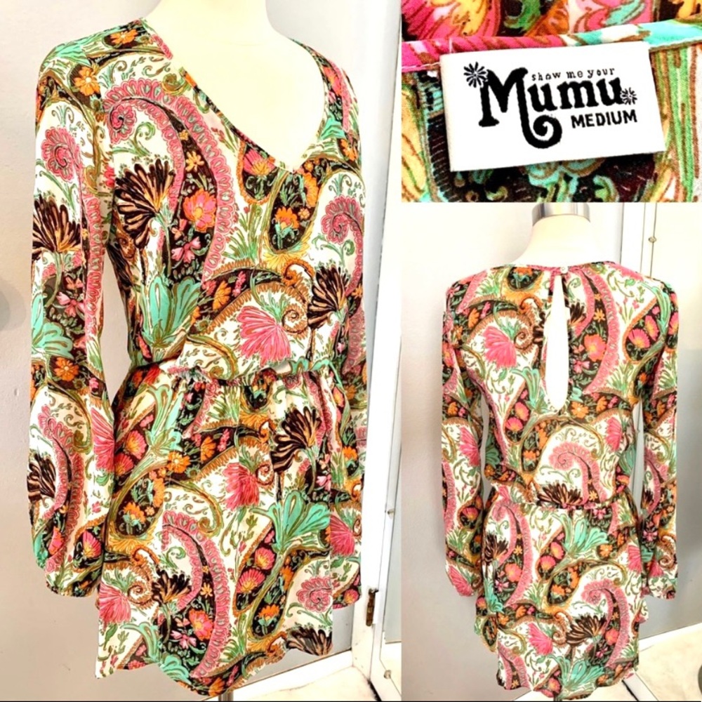 Show me your mumu Rainey Palace Paisley Pink floral dress size M coastal cowgirl